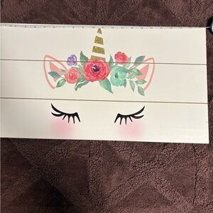 Unicorn Wall Art with Floral Design